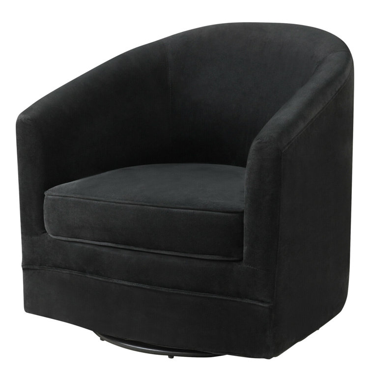 Everly Quinn Upholstered Swivel Barrel Chair Wayfair